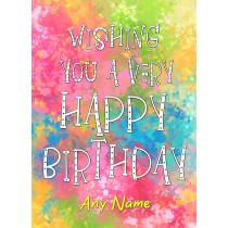 Personalised Happy Birthday Greeting Card (Wishing You)