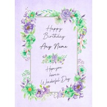 Personalised Happy Birthday Greeting Card (Lilac)