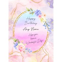 Personalised Happy Birthday Greeting Card (Peach)