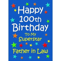 Father in Law 100th Birthday Card (Blue)