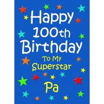 Pa 100th Birthday Card (Blue)