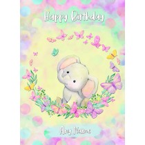 Personalised Happy Birthday Greeting Card (Elephant)