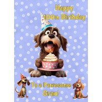 Gran 100th Birthday Card (Funny Dog Humour)
