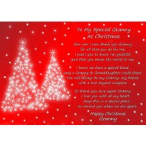 Christmas Poem Verse Greeting Card (Special Granny, from Granddaughter)