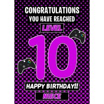 Niece 10th Birthday Card (Level Up Gamer)