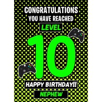 Nephew 10th Birthday Card (Level Up Gamer)