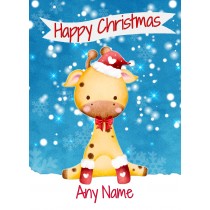 Personalised Christmas Card (Happy Christmas, Giraffe)