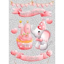 Cousin 10th Birthday Card (Grey Elephant)