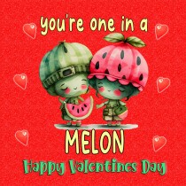Funny Pun Valentines Day Square Card (One in a Melon)