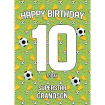 10th Birthday Football Card for Grandson
