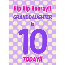 Granddaughter 10th Birthday Card (Purple Spots)