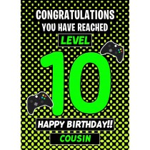 Cousin 10th Birthday Card (Level Up Gamer)