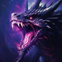 Gothic Fantasy Dragon Blank Square Card (Design 10)