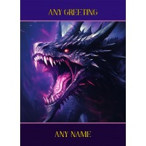 Personalised Fantasy Art Dragon Greeting Card (Design 10)