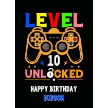 Godson 10th Birthday Card (Gamer, Design 4)