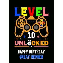 Great Nephew 10th Birthday Card (Gamer, Design 4)