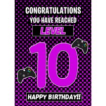 10th Level Gamer Birthday Card