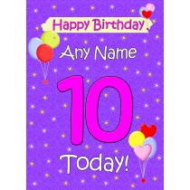 Personalised 10th Birthday Card (Lilac)