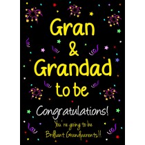 Gran and Grandad to be Baby Pregnancy Congratulations Card 