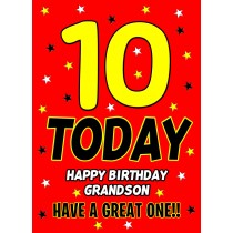 10 Today Birthday Card (Grandson)