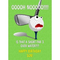 Funny Golf Birthday Card for Son