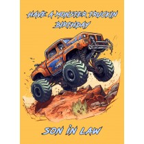 Monster Truck Birthday Card for Son in Law