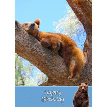 Grizzly Bear Birthday Card