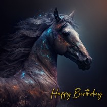 Fantasy Horse Square Birthday Card Design 10
