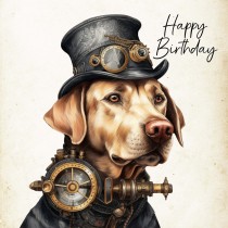 Labrador Fantasy Steampunk Square Birthday Card (Design 10)
