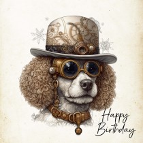 Poodle Fantasy Steampunk Square Birthday Card (Design 10)