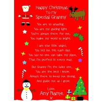 Personalised 'from The Grandkids' Christmas Verse Poem Greeting Card (Special Granny)