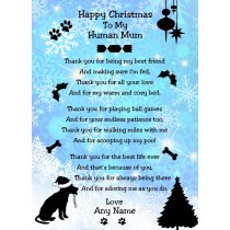 Personalised from The Dog Verse Poem Christmas Card (Snowflake, Happy Christmas, Human Mum)