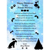Personalised from The Dog Verse Poem Christmas Card (Snowflake, Happy Christmas, Human Mummy)