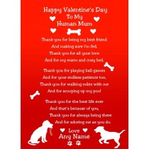 Personalised from The Dog Verse Poem Valentines Day Card (Red, Human Mum)