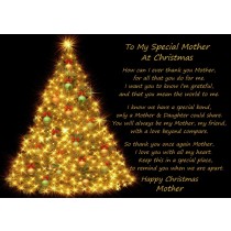 Christmas Verse Poem Greeting Card (Special Mother, from Daughter, Black)