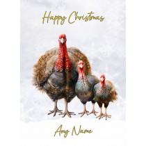 Personalised Turkey Family Christmas Card