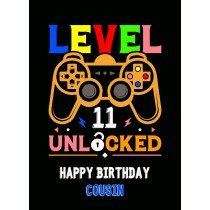 Cousin 11th Birthday Card (Gamer, Design 4)