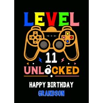 Grandson 11th Birthday Card (Gamer, Design 4)