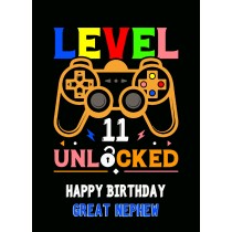 Great Nephew 11th Birthday Card (Gamer, Design 4)