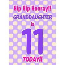 Granddaughter 11th Birthday Card (Purple Spots)