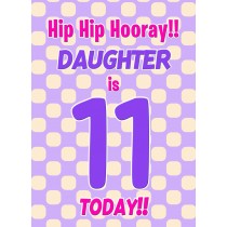 Daughter 11th Birthday Card (Purple Spots)