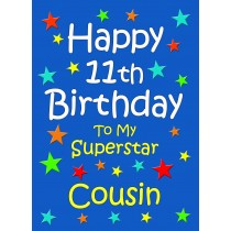 Cousin 11th Birthday Card (Blue)