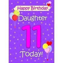 Daughter 11th Birthday Card (Lilac)