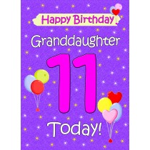 Granddaughter 11th Birthday Card (Lilac)