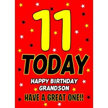 11 Today Birthday Card (Grandson)