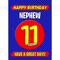Nephew 11th Birthday Card (Blue)