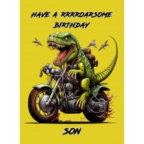 Dinosaur Funny Birthday Card for Son