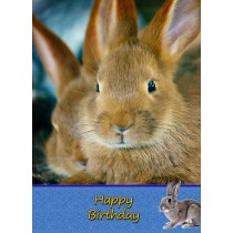 Bunny Rabbit Birthday Card