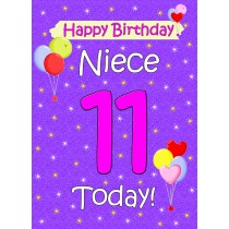 Niece 11th Birthday Card (Lilac)