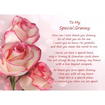 Poem Verse Greeting Card (Special Granny, from Grandson)
